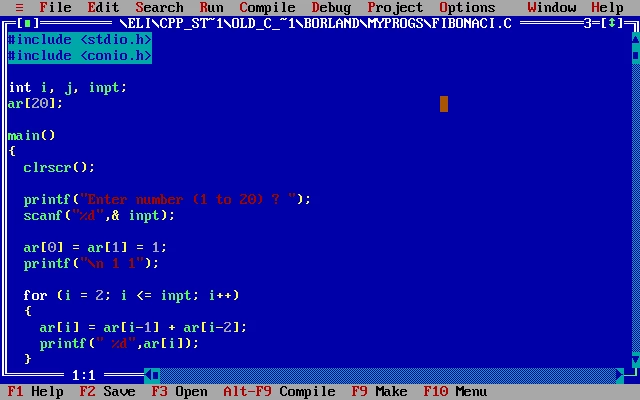 Turbo C++ — 스크린샷 2